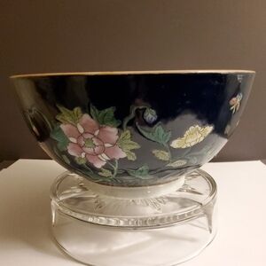 Handpainted Cloisonne Chinese Decorative Floral Bowl